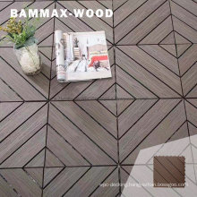 Interlock Waterproof Outdoor Decking Tile 300*300mm DIY WPC Tiles 3D Embossing Tile